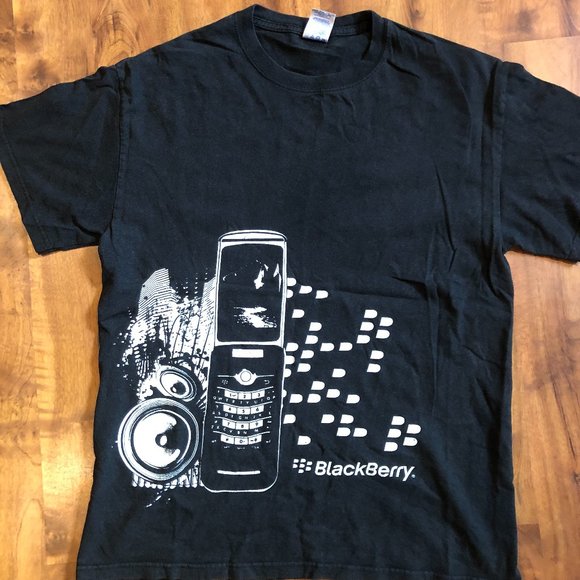 VINTAGE BLACKBERRY T-SHIRT NAVY BLACK MEDIUM - Picture 3 of 4